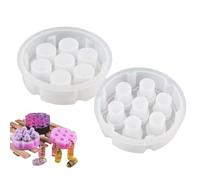 Generisch Molde de resina de cubo - Juego de moldes de silicona epoxi de poliedro | Herramienta de manualidades para crear piezas personalizadas para juegos de mesa | Grabado duradero, forma blanca