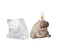 Generisch Molde de silicona para chocolate, reutilizable, flexible, molde para hornear y manualidades, moldes antiadherentes de hipopótamo 3D, herramienta para hacer de jabón para velas