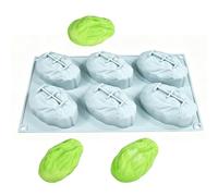 Generisch Molde para mousse de silicona, 6 compartimentos, diseño de granos de café, diseño de pistacho, molde para postres franceses, gasa, pasteles, chocolates, jabón, flexible, antiadherente