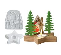 Generisch Moldes de Resina de Navidad Silicona,Estrella de Santa Claus Reutilizable | Candelabro de Navidad Vacaciones Moldes de Silicona - Arte y Artesanía Suministros para Oficina Escuela