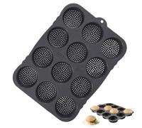 Generisch Moldes para panecillos para hornear, molde para molde de de hamburguesas con 12 cavidades, herramienta fácil de disolver para huevos, hamburguesas, panecillos, magdalenas