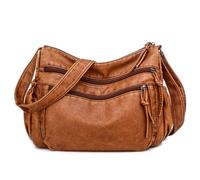 Generisch Monederos Bolsos de mano para mujer Bolso de hombro Bolso de hombro PU suave Bolso ligero Pantalones verdes Mujer con bolsillos (marrón, talla única)