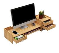 Generisch Monitor Stand Riser Escritorio Soporte para monitor Madera | Organizador de escritorio de madera para oficina, ordenador, teclado y impresora