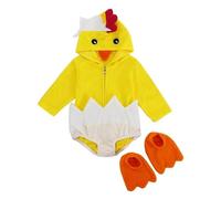 Generisch Mono adorable para recién nacidos de Halloween para niños pequeños con pollo que se desliza, zapatos para Acción de Gracias, Navidad, carnaval, cumpleaños, cosplay (amarillo, 70/S)