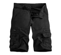 Generisch Mono de algodón para hombre con prácticos bolsillos para tiempo libre, deportes, sin cinturón, Negro , XXL