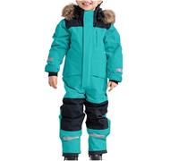 Generisch Mono de esquí térmico para niños como traje de invierno resistente al viento con capa protectora softshell extraíble para actividades al aire libre, azul celeste, 10-11 años