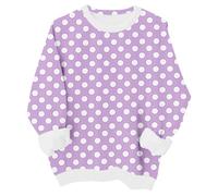 Generisch Mono de juego casual para niñas, con estampado de lunares, sin capucha, unisex, suave, cómodo, para uso diario, edades de 1 a 7 años, pantalones de barro y, morado, 2-3 años