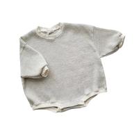 Generisch Mono de manga larga para bebé, niño, niña, patchwork, color bloque, ropa, Gris claro., 12-18 meses