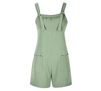 Generisch Mono de mujer con correa para el hombro, pantalones cortos, cuello redondo, mono con bolsillo, Gn2., XXL