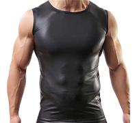 Generisch Mono de piel sintética para hombre, mono de látex, aspecto mojado, mono de una pieza, con aspecto lacado, camiseta interior, clubes nocturnos, cremallera, traje de cuerpo entero, mono, 01