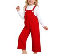 Generisch Mono de rendimiento para niñas, pantalones con tirantes para coro de baile y disfraces, rojo, 11-12 años