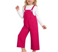 Generisch Mono de rendimiento para niñas, pantalones con tirantes para coro de baile y disfraces, Rosa intenso., 6-7 años