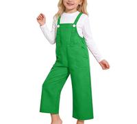Generisch Mono de rendimiento para niñas, pantalones con tirantes para coro de baile y disfraces, verde, 9-10 años
