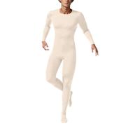 Generisch Mono para hombre, traje de gimnasia, elástico, de manga larga, corte ajustado, ropa interior, ropa interior, mallas de capa base, monocolor, ajustado, deporte, fiesta, cosplay, beige, S