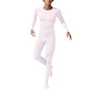 Generisch Mono para hombre, traje de gimnasia, elástico, de manga larga, corte ajustado, ropa interior, ropa interior, mallas de capa base, monocolor, ajustado, deporte, fiesta, cosplay, Blanco, XL