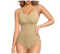 Generisch Mono para mujer con diseño de corsé para levantamiento de la cadera, sin costuras, ajustado, tanga para una perfecta, beige, M