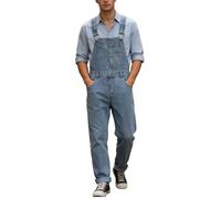 Generisch Mono vaquero simple para hombre con bolsillos funcionales como ropa de trabajo robusta moda casual, azul claro, M
