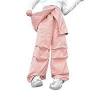 Generisch Monos casuales para niñas, primavera verano y otoño, nuevos modelos para niños medianos y grandes, con personalidad, pantalones anchos de pierna ancha, modernos y holgados, pantalones de