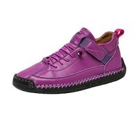 Generisch Montela - Zapatillas ortopédicas para mujer, sin dolor, de piel, transpirables, impermeables, para correr, para el tiempo libre, ligeras, deportivas, morado, 39 EU