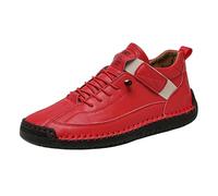 Generisch Montela - Zapatillas ortopédicas para mujer, sin dolor, de piel, transpirables, impermeables, para correr, para el tiempo libre, ligeras, deportivas, rojo, 44 EU