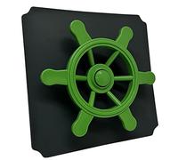 Generisch Moveandstic - Placa de juego de 40 x 40 cm, color gris titanio con volante pirata, color verde manzana, extensión para marco de escalada Move and Stic, resistente a los rayos UV, TÜV/GS y