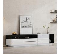 Generisch Mueble para TV moderno y brillante, 170 cm de ancho, para televisores de hasta 70 pulgadas con cajón, puerta y compartimento abierto, elegante mueble bajo con espacio de almacenamiento y