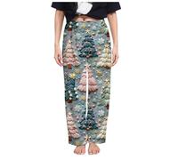 Generisch Mujer 2024 Otoño e Invierno Franela Doble Franela Navidad Impreso Ropa de Dormir Pantalones Casual, multicolor, L