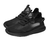 Generisch Mujer Fly Woven Malla Ligera Transpirable y Cómodo Zapatos Deportivos con Cordones Zapatos Casuales Zapatos Mujer 40, Negro , 37 EU