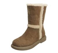 Generisch Mujer Primavera Otoño e Invierno Dos Vías Algodón Diseño Cálido Suela Gruesa Moda Versatile Mid Calf Hombres Negro Plata, marrón, 37 EU