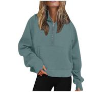 Generisch Mujer Sudadera Blanco Mujer Vestido Camisero Con Botones Mangas Largas Algodón Con Prácticos Bolsillos En Elegante Largo Midi Para Una Cintura Enfatizada Sudaderas Para Gran Tamaño, B-light