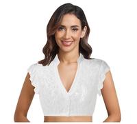 Generisch Mujeres Elegante Chaleco De Encaje Con Argollas Lencería Dirndl Blusa Para Oktoberfest Negro Seductor, Blanco, S