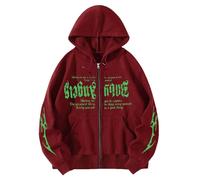Generisch Mujeres Moda Letra Impresión Sudaderas Estilo De Gran Tamaño Gótico Hip Hop Manga Larga, RD2., XXL