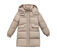 Generisch Mujeres otoño e invierno suelto fino Live Cap Down Cotton Female Winter New In The Long Thickened Warm Knee Chaquetas de Mujer, caqui, M