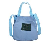 Generisch Mujeres Simple Arte Chica Lona Fresco Casual Bandolera Bandolera Grande, azul celeste, talla única