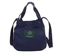 Generisch Mujeres Simple Arte Chica Lona Fresco Casual Bandolera Bandolera Grande, azul, talla única