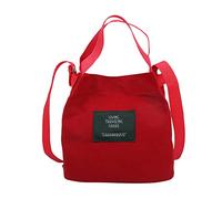 Generisch Mujeres Simple Arte Chicas Lona Fresco Casual Bandolera Bolsos Bandoleras Hombres Rojo, rojo, talla única