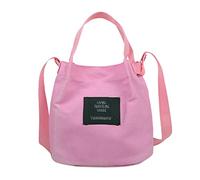 Generisch Mujeres Simple Arte Chicas Lona Fresco Casual Bandolera Bolsos Bandoleras Hombres Rojo, Rosa intenso., talla única