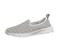 Generisch Mujeres Verano Europa y Estados Unidos Comercio Exterior Color sólido Casual Zapatos Un Plano Zapatos Transpirables Ligero Grandes Yardas Zapatos, gris, 38 EU