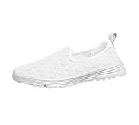 Generisch Mujeres Verano Europa y Estados Unidos Comercio Exterior Color sólido Casual Zapatos Un Plano Zapatos Transpirables Ligero Grandes Yardas Zapatos, Blanco, 40 EU