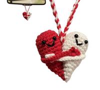 Generisch Muñeca de crochet en forma de corazón - de lana de , compañero | material de felpa suave, calidad hecha a mano, juguete , decoración de escritorio y dormitorio, sala de