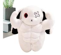Generisch Muscle Bunny Plush, Scary Rabbit Doll, Soft Huggable Throw Pillow, Gray 1 Piece, Unique Standing Design for Bedside, Sofá, Car, Kids Room, Christmas Reward, Sleep Companion