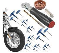 Generisch Mushroom Tire Plugs | Automotive Tyre Repair Plug Patch | Mushroom Nail Boot Kit, 24-Piece Set of Nail Film with Drill Bit, Tire Repair Tools for Car, Trucks, Motorcycles, Buses