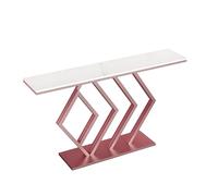 Generisch Narrow Console Table, Lightweight Luxury Stone Top, Handwelded Wrought Iron Frame, Decorative Table for Entrance, Living Room, Hallway, 80 x 30 x 80 cm