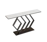 Generisch Narrow Console Table, Lightweight Luxury Stone Top, Handwelded Wrought Iron Frame, Decorative Table for Entrance, Living Room, Hallway, 80 x 30 x 80 cm