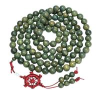 Generisch Natural Verde Sándalo 108 Mala Perlas Cadena Budista Oración Perlas para Meditación o Yoga, 34 Pulgadas De Largo, Madera, No