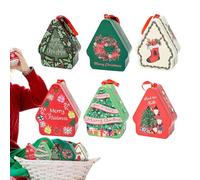 Generisch Navidad - 6 piezas de almacenamiento para alimentos, bandeja de Papá Noel, vacía para caramelos | para chocolate, frutos secos, estudiantes, niños, niñas, familia