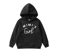 Generisch Navidad Moda Infantil Sudadera con Capucha Casual Invierno Letras Impresión Inglés Decoración de Bolsillo Ropa Infantil Sudadera, Negro , 8- 10 años