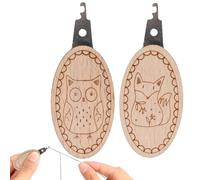 Generisch Needle Threader - Borroidery and Sewing Carved Beechwood Threaders | Hand Sewing Needle Threaders | 2 NeedleThreader for Embroidery | Knitting Craft Making Tool for Dad Husband Grandma