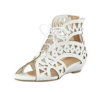 Generisch Negro Zapatos de las señoras Edges mujeres hueco cremallera retro hacia fuera sandalias casuales zapatos mujer sandalias de mujer sandalias de verano sandalias de mujer con tacón, Blanco, 37