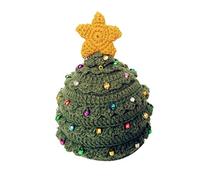Generisch News Cap Crochet Strick Stars Hat Haarballenkappe Bagger Cap, Verde militar., L